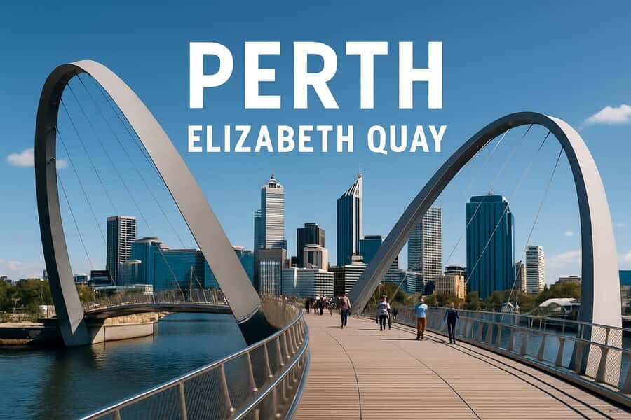Fremantle: Perth and Fremantle Highlights Tour for Cruises - Elizabeth Quay and the Swan River: the Perth skyline moment